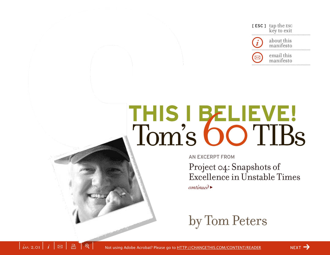 This I Believe! - Tom's 60 TIBs