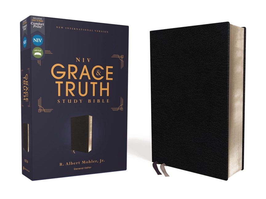 Niv, the Grace and Truth Study Bible, European Bonded Leather, Black, Red Letter, Comfort Print