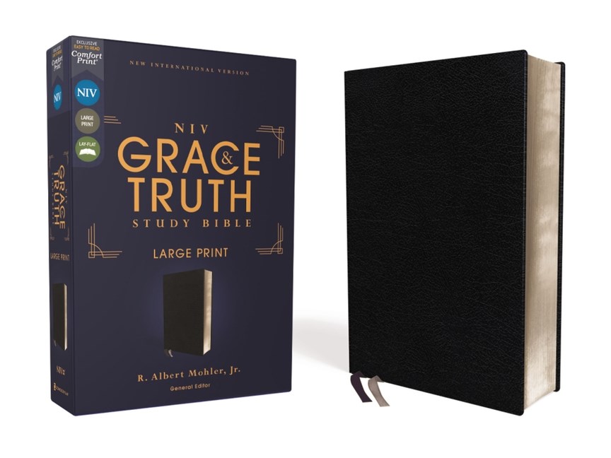 Niv, the Grace and Truth Study Bible, Large Print, European Bonded Leather, Black, Red Letter, Comfort Print