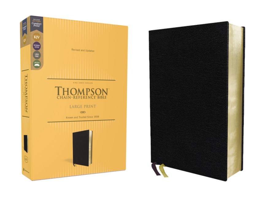 Kjv, Thompson Chain-Reference Bible, Large Print, European Bonded Leather, Black, Red Letter, Comfort Print