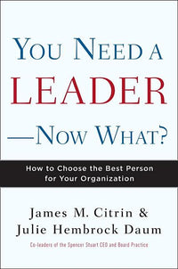 You Need a Leader--Now What?: How to Choose the Best Person for Your Organization