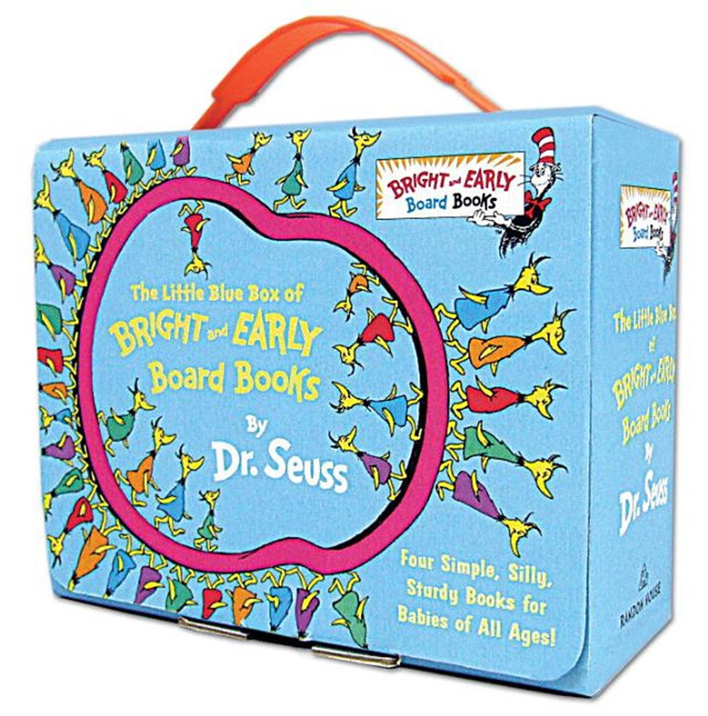 Little Blue Boxed Set of 4 Bright and Early Board Books: Hop on Pop; Oh, the Thinks You Can Think!; 