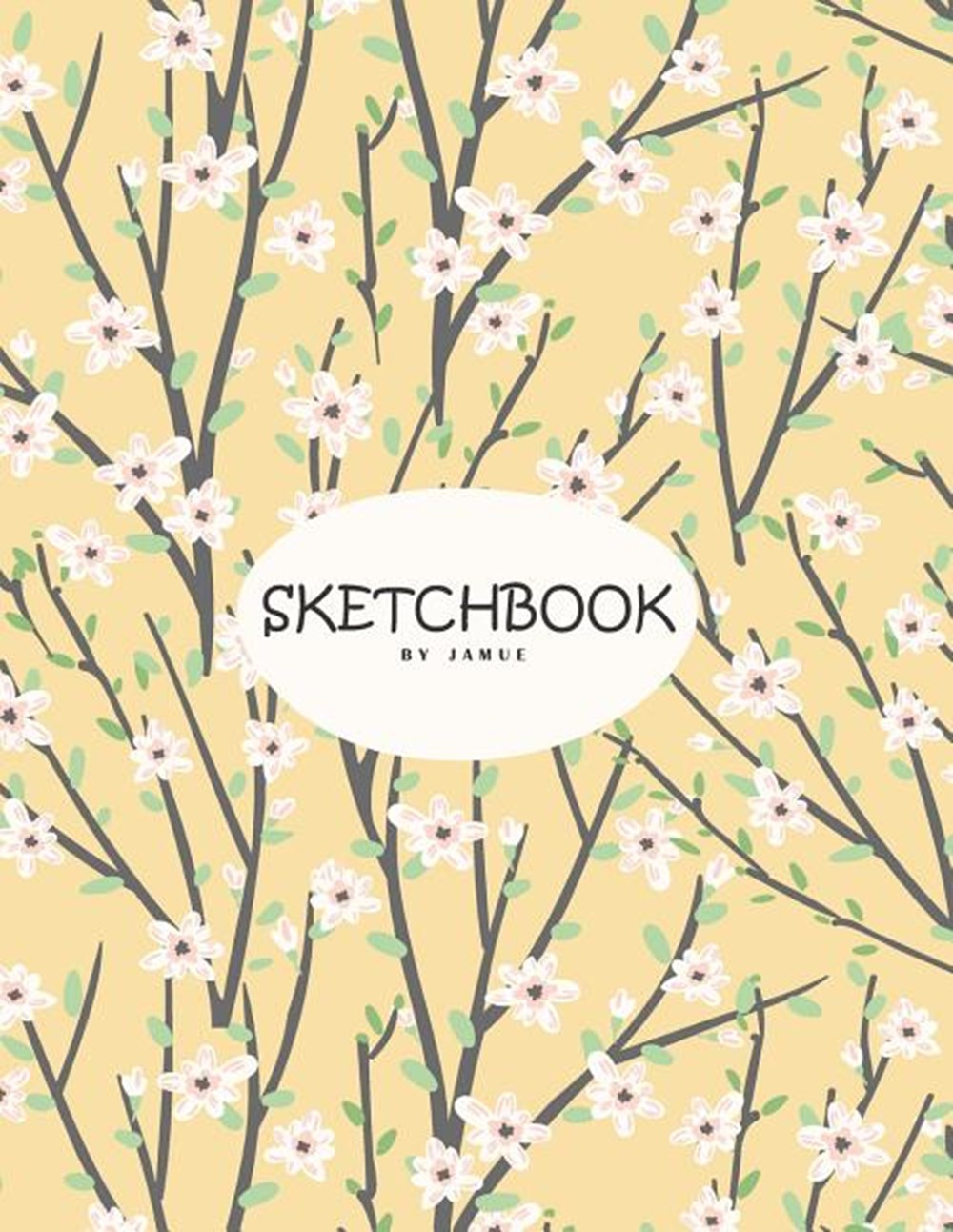 Sketchbook Character cute cat sitting blue cover (8.5 x 11) inches 110 pages, Blank Unlined Paper fo