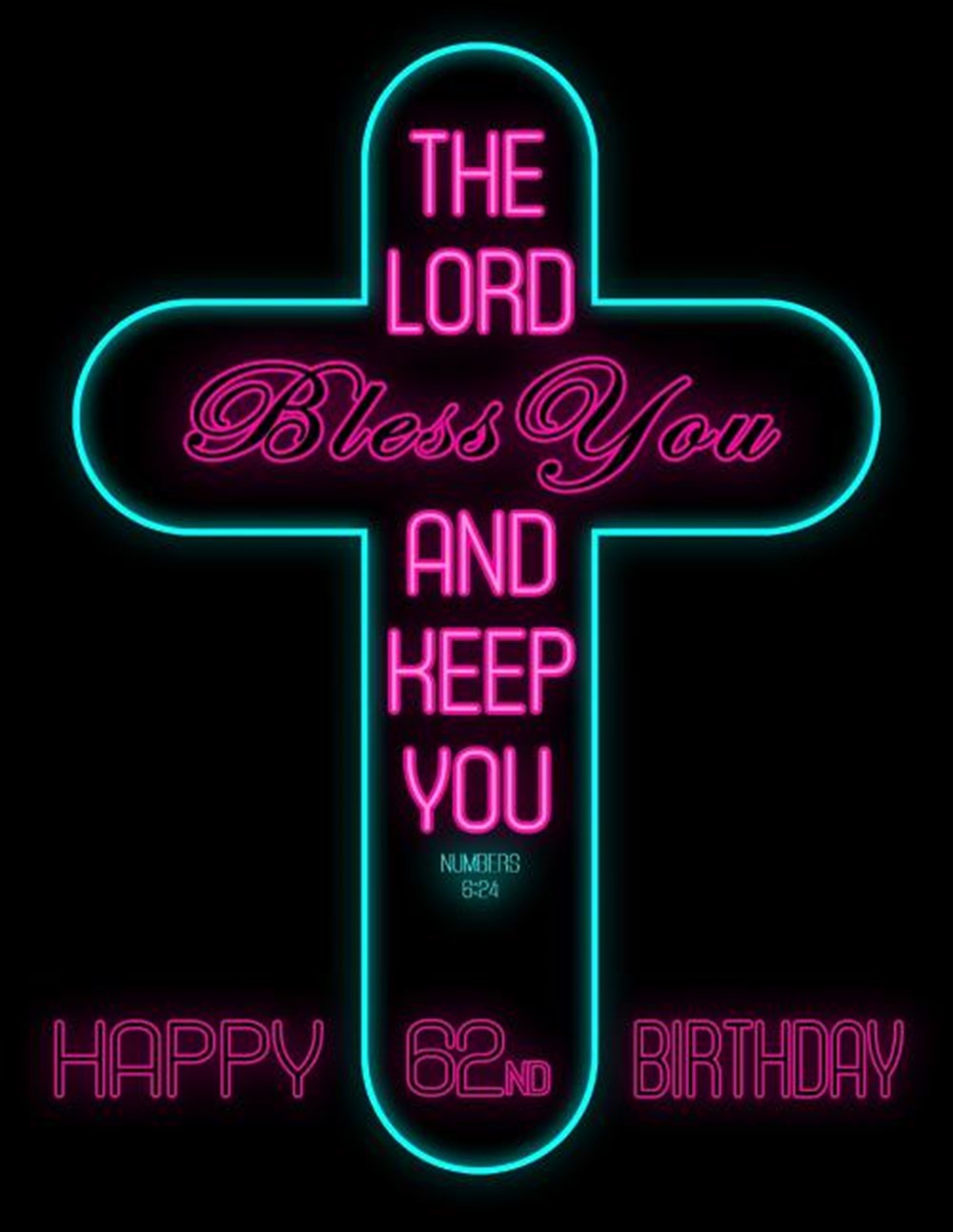 Happy 62nd Birthday: Better Than a Birthday Card! Neon Sign Themed Birthday Book with 105 Lined Page