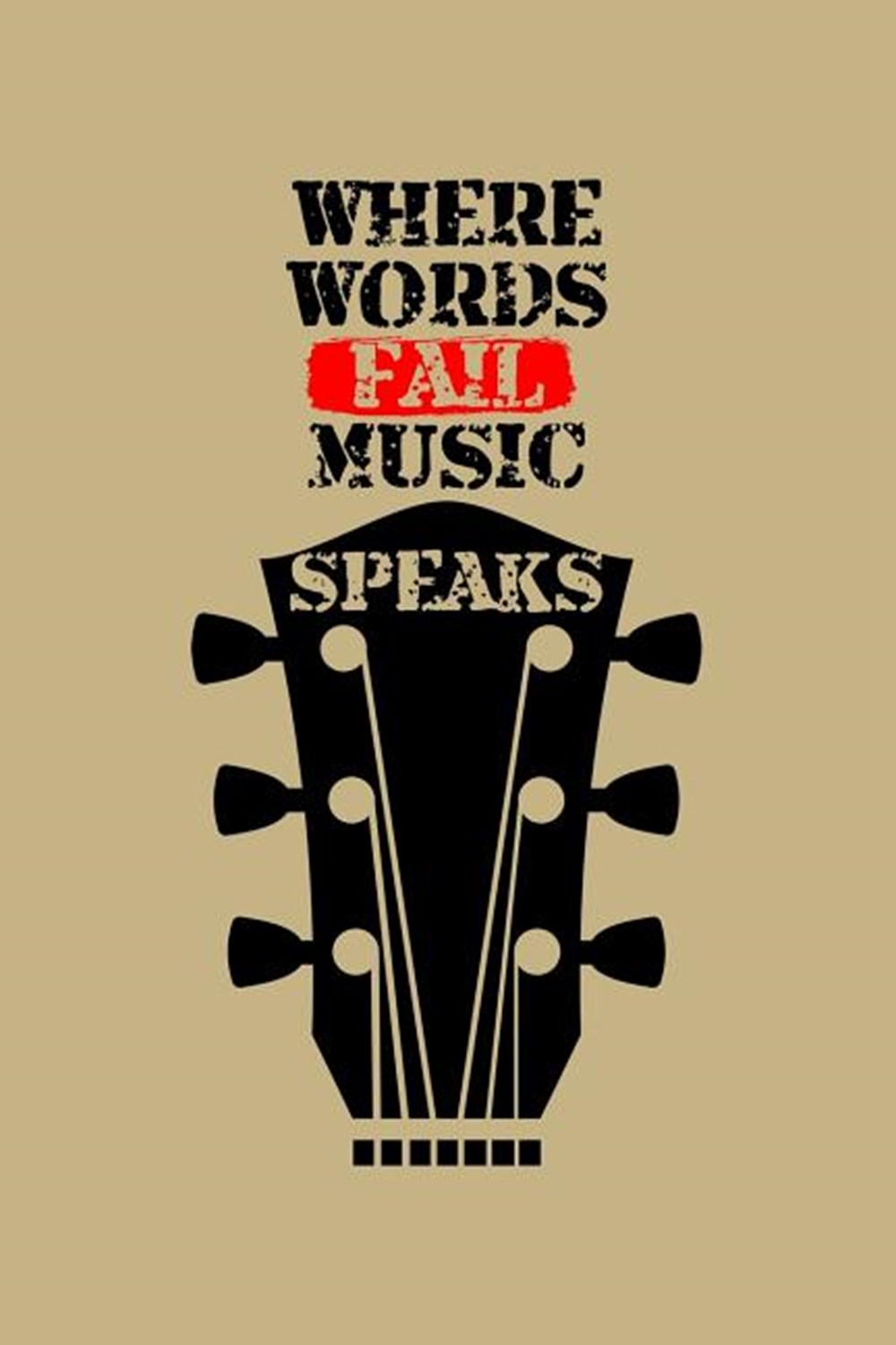 Where Words Fails Music Speaks Blank Paper Sketch Book - Artist Sketch Pad Journal for Sketching, Do