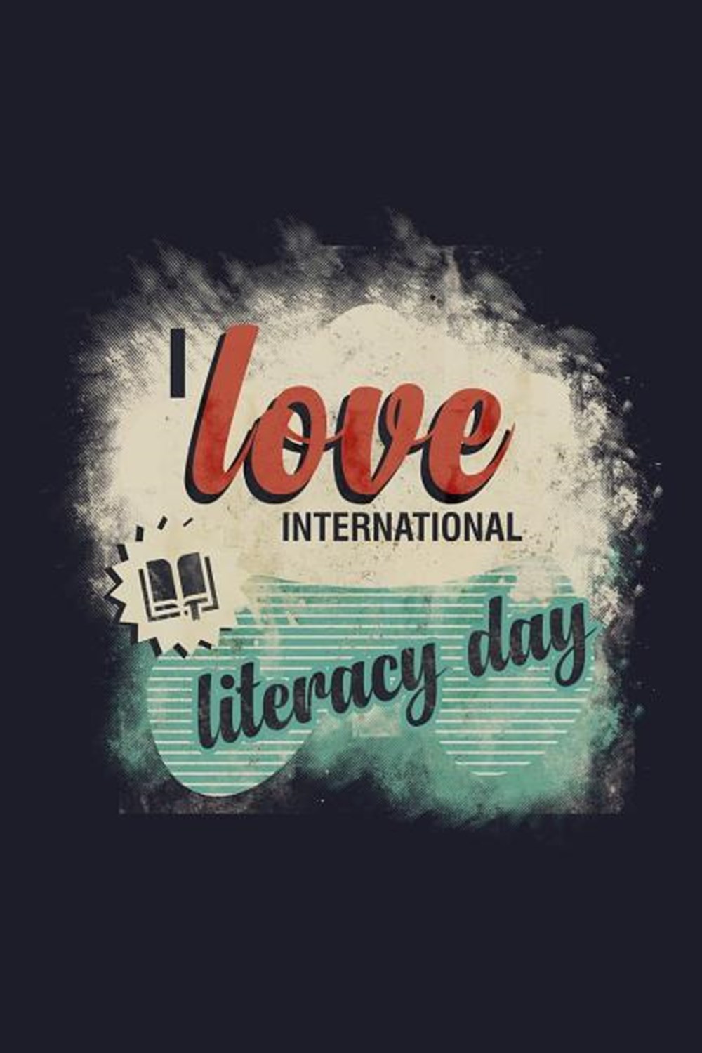 I Love International Literacy Day Blank Paper Sketch Book - Artist Sketch Pad Journal for Sketching,