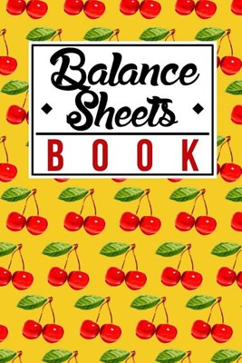 Balance Sheets Book: Cute Colorful Animal Cat Pattern in Yellow Cover Gift