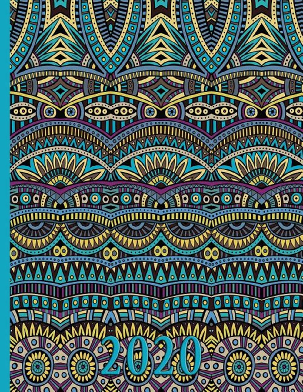 Colorful Tribal Pattern in Blues and Purples 2020 Schedule Planner and Organizer / Weekly Calendar
