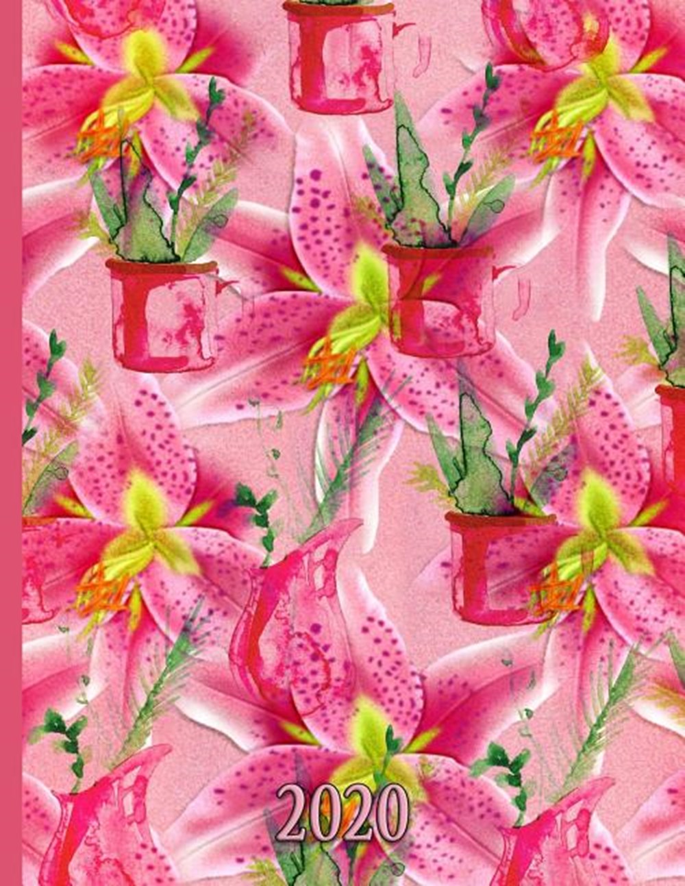 Pink and Yellow Bold and Beautiful Spring Flowers 2020 Schedule Planner and Organizer / Weekly Calen