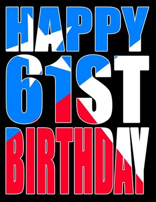 Happy 61st Birthday: Large Print Address Book with Patriotic American Flag Theme. Forget the Birthday Card and Give a Birthday Book Instead