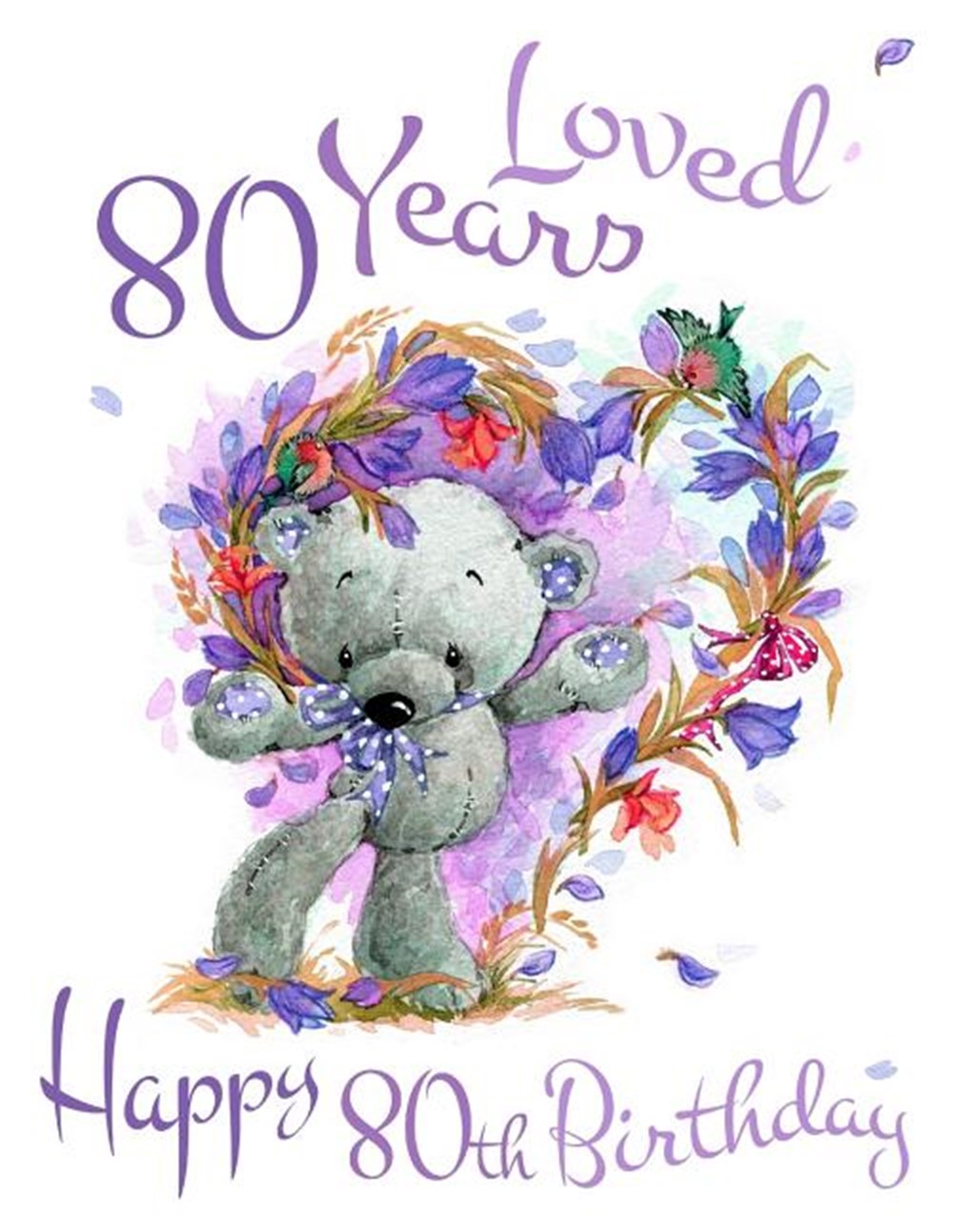 Happy 80th Birthday Large Print Address Book with Pretty Unicorn Design. Forget the Birthday Card an