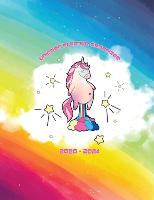 Unicorn Planner Organizer 2020-2024: Portable Format Yearly & Monthly, Five Years Planner: Cute Unicorn Fart Cover Design. Daily and Monthly Planner O