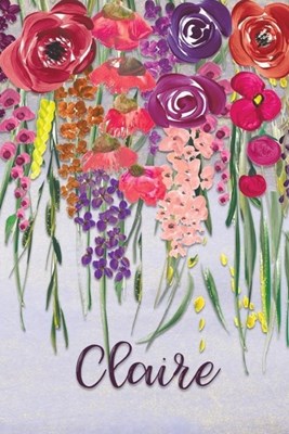 Claire: Personalized Lined Journal - Colorful Floral Waterfall (Customized Name Gifts)