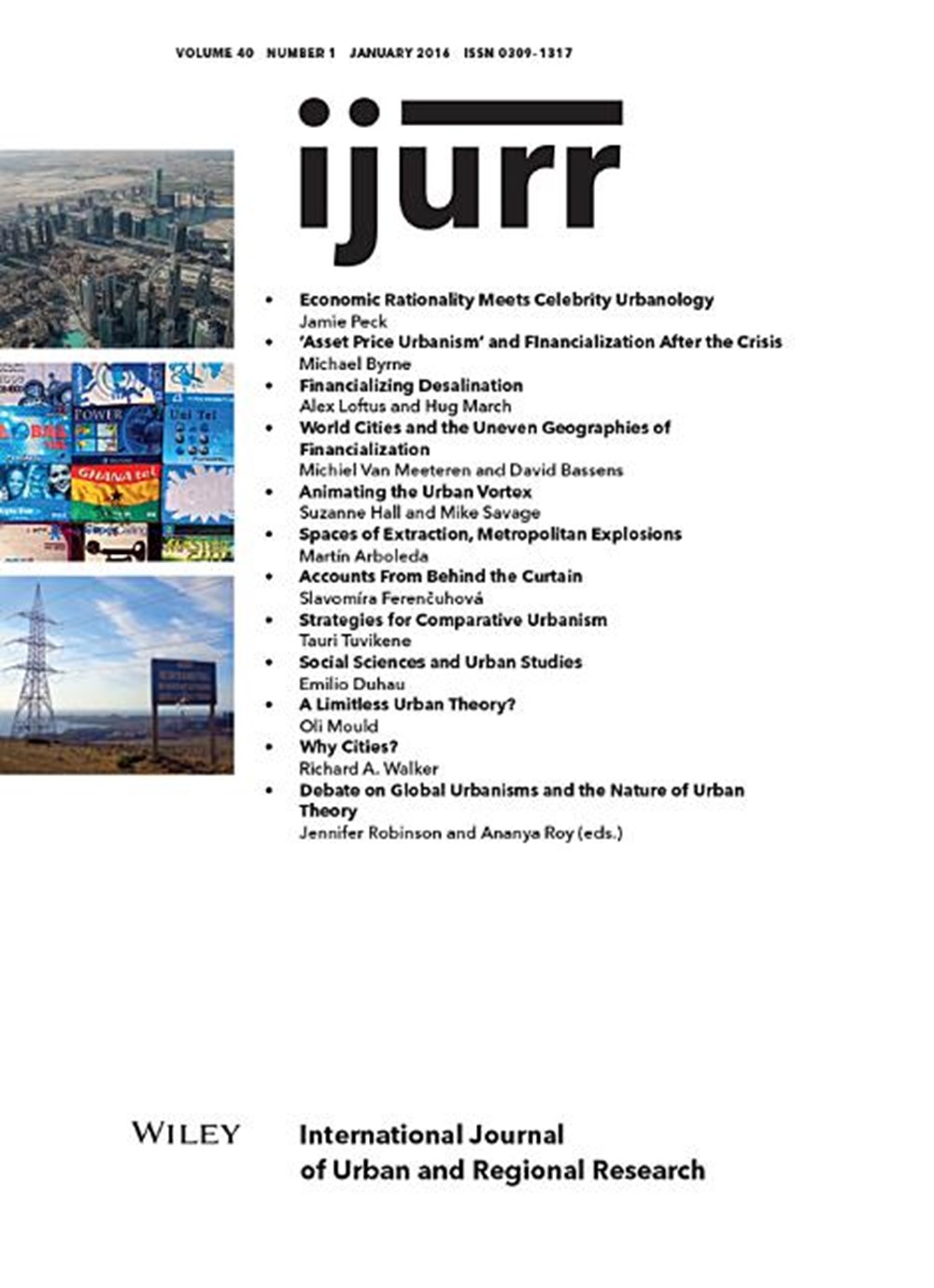 International Journal of Urban and Regional Research, Volume 40, Issue 1