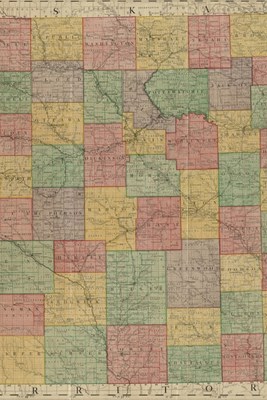 19th Century Map of Kansas - A Poetose Notebook / Journal / Diary (50 pages/25 sheets)