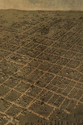 1872 Bird's Eye View Map of Columbus, Ohio - a Poetose Notebook / Journal / Diary (50 Pages/25 Sheets)