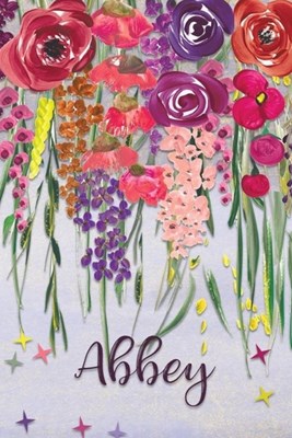 Abbey: Personalized Lined Journal - Colorful Floral Waterfall (Customized Name Gifts)