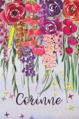 Cori: Personalized Lined Journal - Colorful Floral Waterfall (Customized Name Gifts)