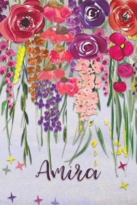 Amira: Personalized Lined Journal - Colorful Floral Waterfall (Customized Name Gifts)