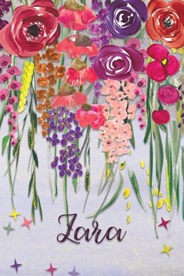 Zara: Personalized Lined Journal - Colorful Floral Waterfall (Customized Name Gifts)