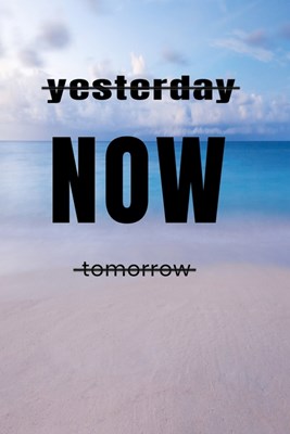yesterday NOW tomorrow: Inspiring Motivational Ocean Sky and Sand Writing Journal, 6X9 120 Blank Lined Pages