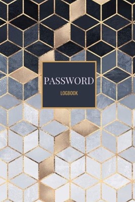  Password Logbook: Dark Grey Silver Gold Geometric Email Password Organizer with Alphabetical Tabs, Password Keeper Book, Passcode Diary,