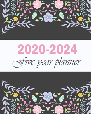 2020-2024 Five Year Planner: Sunflower And Line Gold, Five Year with Holidays and Inspirational Quotes, Monthly Schedule Organizer Agenda Journal