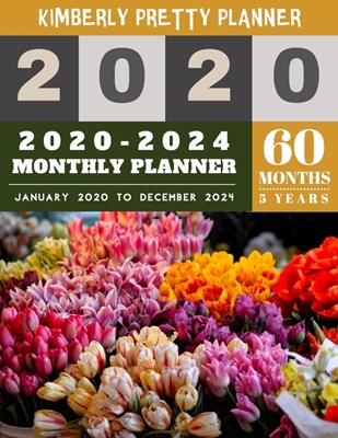 2020-2024 monthly planner: 5 year monthly planner 2020-2024 - 60 Months Calendar Large size 8.5 x 11 2020-2024 planner, organizer and password lo
