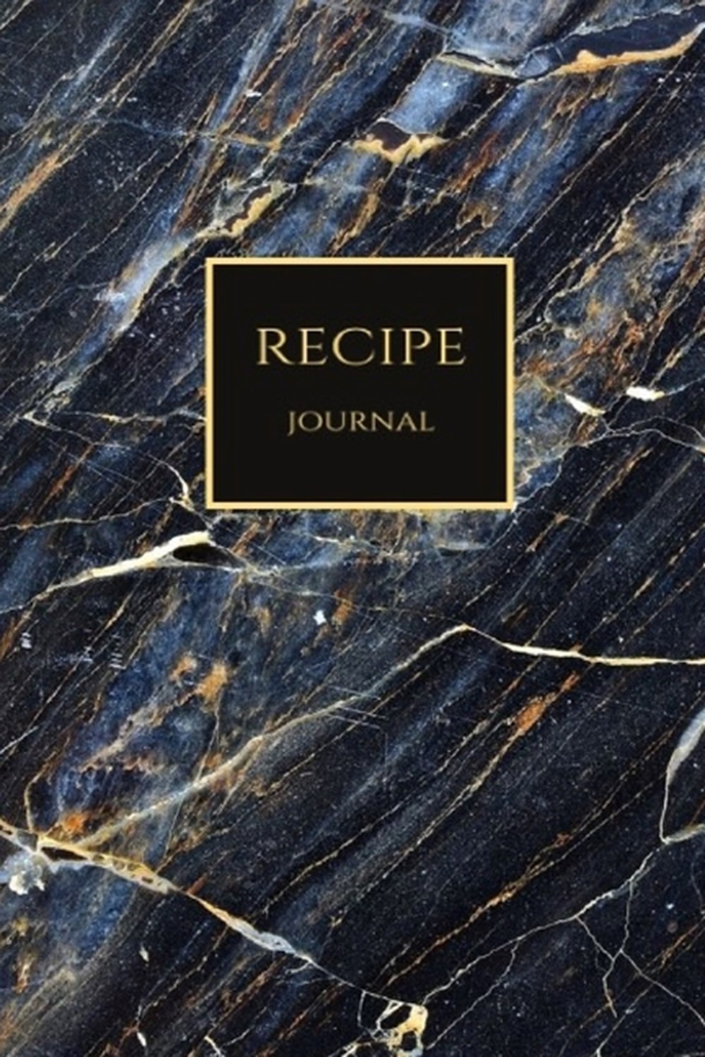 Recipe Journal Dark Blue Gold Swirls Blank Recipe Journal Book to Write In Favorite Recipes and Note