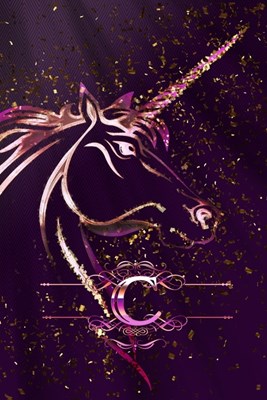 C: Monogram Initial Letter C Gratitude Journal For Unicorn Lovers & Believers, 6x9, 100 Pages (50 Sheets) With Prompts Fo