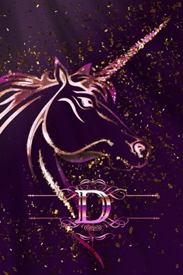 D: Monogram Initial Letter D Gratitude Journal For Unicorn Lovers & Believers, 6x9, 100 Pages (50 Sheets) With Prompts Fo