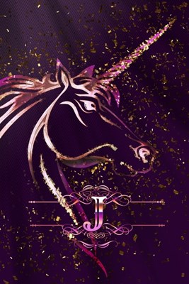 J: Monogram Initial Letter J Gratitude Journal For Unicorn Lovers & Believers, 6x9, 100 Pages (50 Sheets) With Prompts Fo