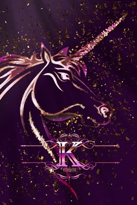 K: Monogram Initial Letter K Gratitude Journal For Unicorn Lovers & Believers, 6x9, 100 Pages (50 Sheets) With Prompts Fo