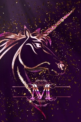 M: Monogram Initial Letter M Gratitude Journal For Unicorn Lovers & Believers, 6x9, 100 Pages (50 Sheets) With Prompts Fo