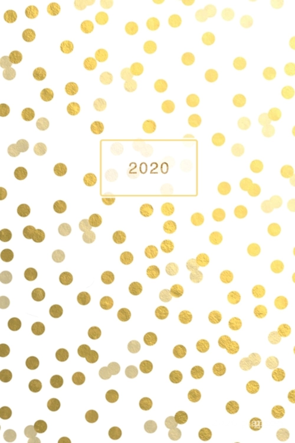 2020: Weekly + Monthly View - Gold Glitter Dots - 6x9 in - 2020 Calendar Organizer with Bonus Dotted