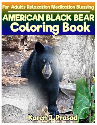 AMERICAN BLACK BEAR Coloring book for Adults Relaxation Meditation Blessing: Sketches Coloring Book Grayscale Images