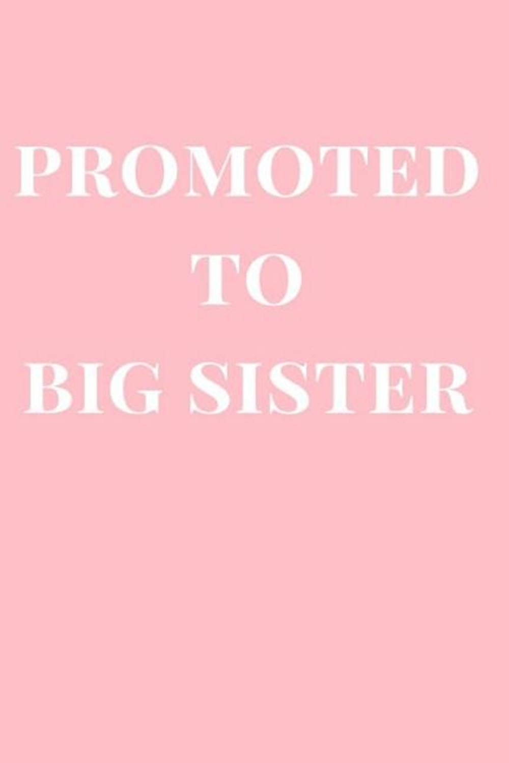 Promoted to Big Sister Baby Rosé Pink Notebook Journal