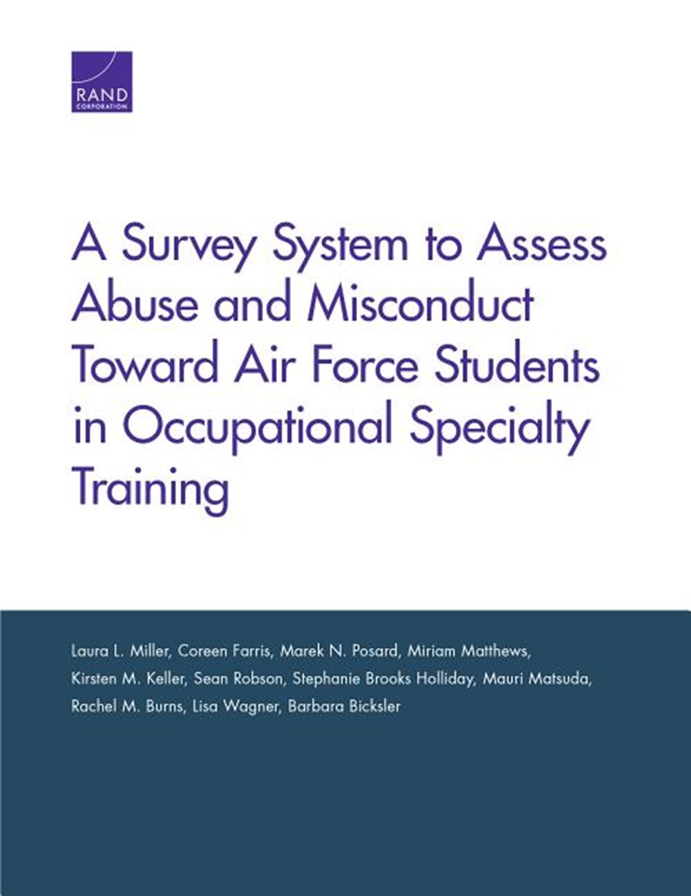 Survey System to Assess Abuse and Misconduct Toward Air Force Students in Occupational Specialty Tra