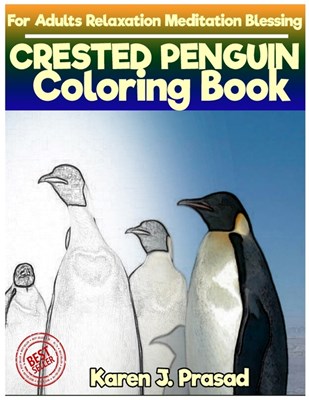 CRESTED PENGUIN Coloring book for Adults Relaxation Meditation Blessing: Sketches Coloring Book Grayscale pictures
