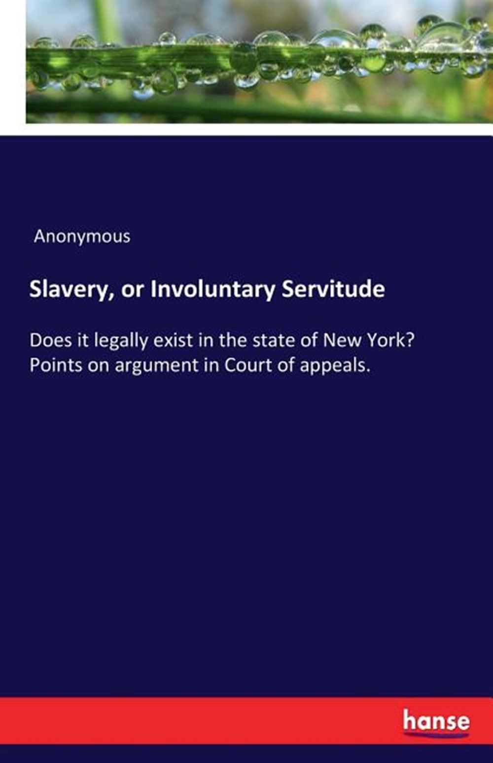 Slavery, or Involuntary Servitude: Does it legally exist in the state of New York? Points on argumen