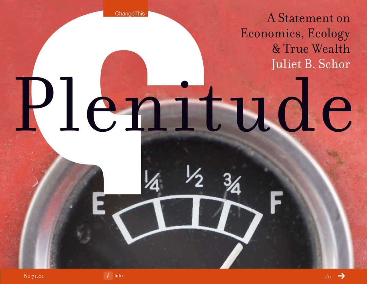 Plenitude: A Statement On Economics, Ecology & True Wealth